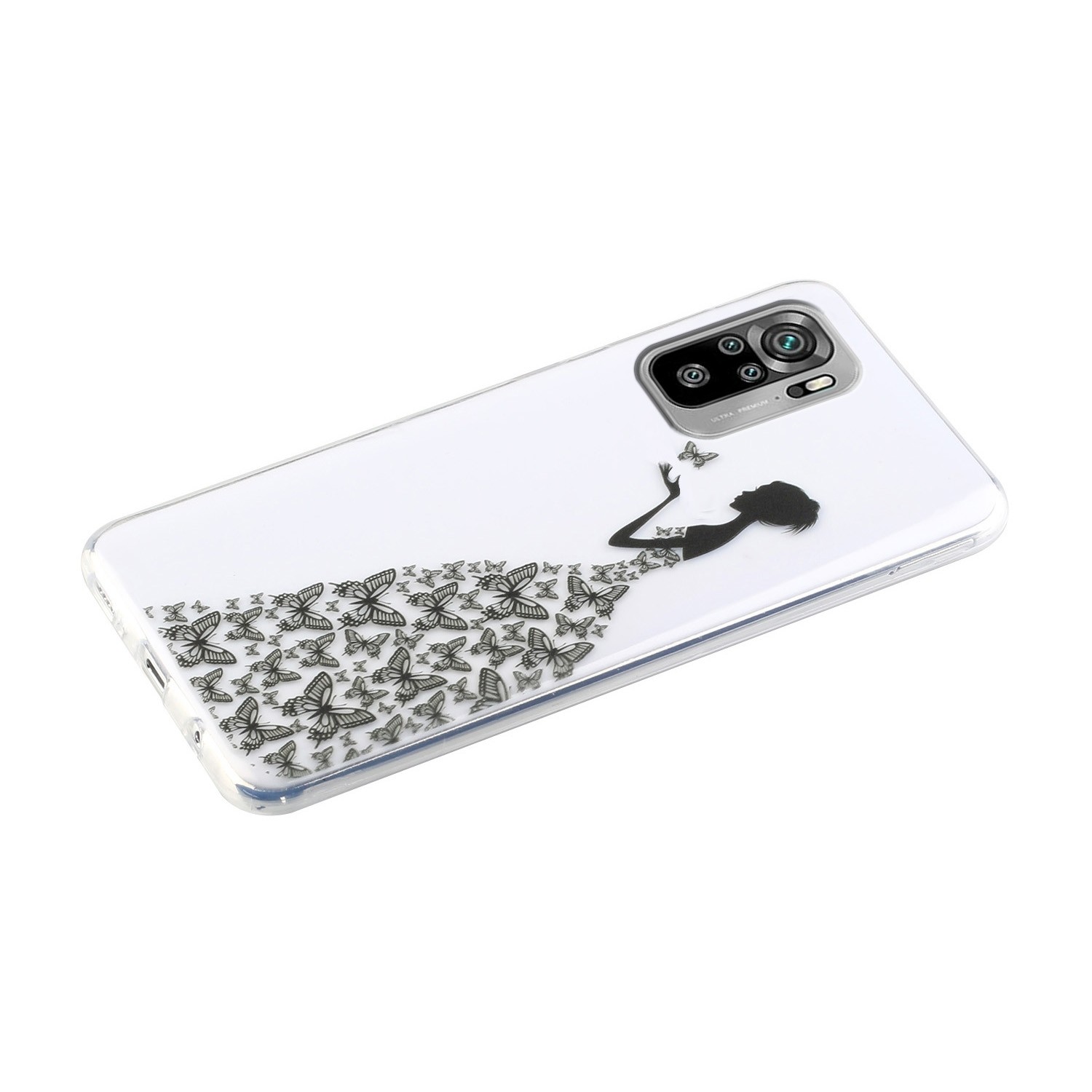 Θήκη Xiaomi Redmi Note 10 4G / Note 10S / Poco M5s Σιλικόνης Το Κορίτσι Coloured Drawing Pattern Transparent TPU Protective Case