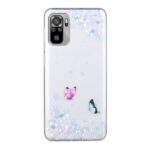 Θήκη Xiaomi Redmi Note 10 4G / Note 10S / Poco M5s Σιλικόνης Μικρές Πεταλούδες Coloured Drawing Pattern Transparent TPU Protecti