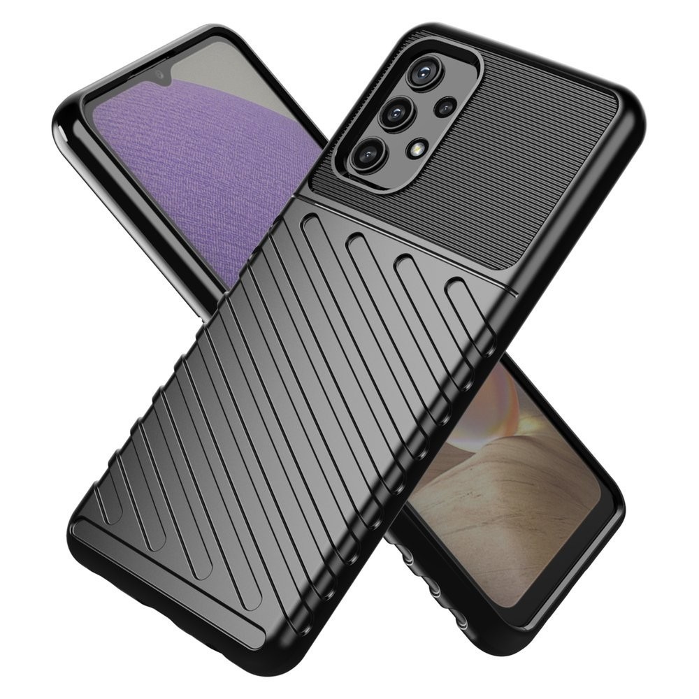 Θήκη Samsung Galaxy A32 4G Σιλικόνης Μαύρη Thunderbolt Shockproof TPU Soft Case Black