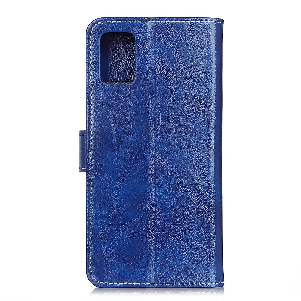 Θήκη Xiaomi Poco F3 / Mi 11i Βιβλίο Μπλε Retro Crazy Horse Texture Horizontal Flip Case Blue