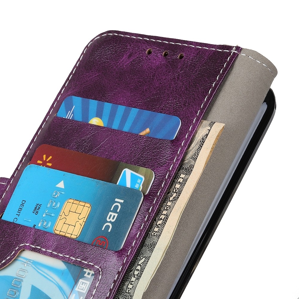 Θήκη Xiaomi Poco F3 / Mi 11i Βιβλίο Μωβ Retro Crazy Horse Texture Horizontal Flip Case Purple