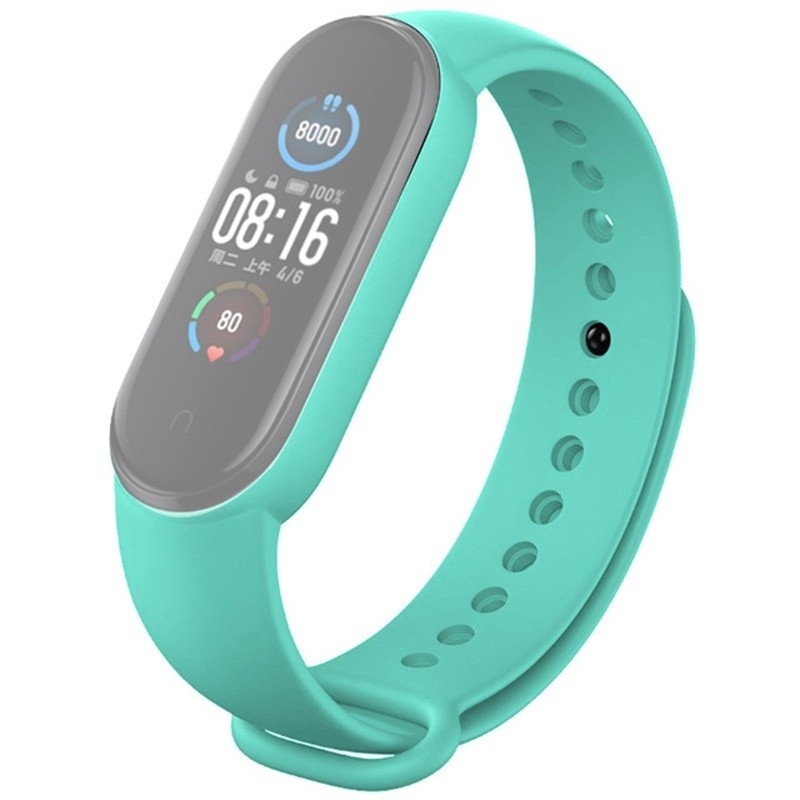 Λουράκι Xiaomi Mi Band 5 / 6 Βεραμάν Solid Color Silicone Replacement Strap Watchband Mint - Green