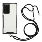 Θήκη Samsung Galaxy S20 Ultra Μαύρη με Λουράκι Acrylic + Color TPU Shockproof Case with Neck Lanyard Black