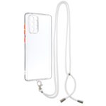 Samsung Galaxy A72 4G / A72 5G Θήκη Διάφανη με Λουράκι Transparent PC+TPU Phone Case with Contrast Color Button & Neck Lanyard