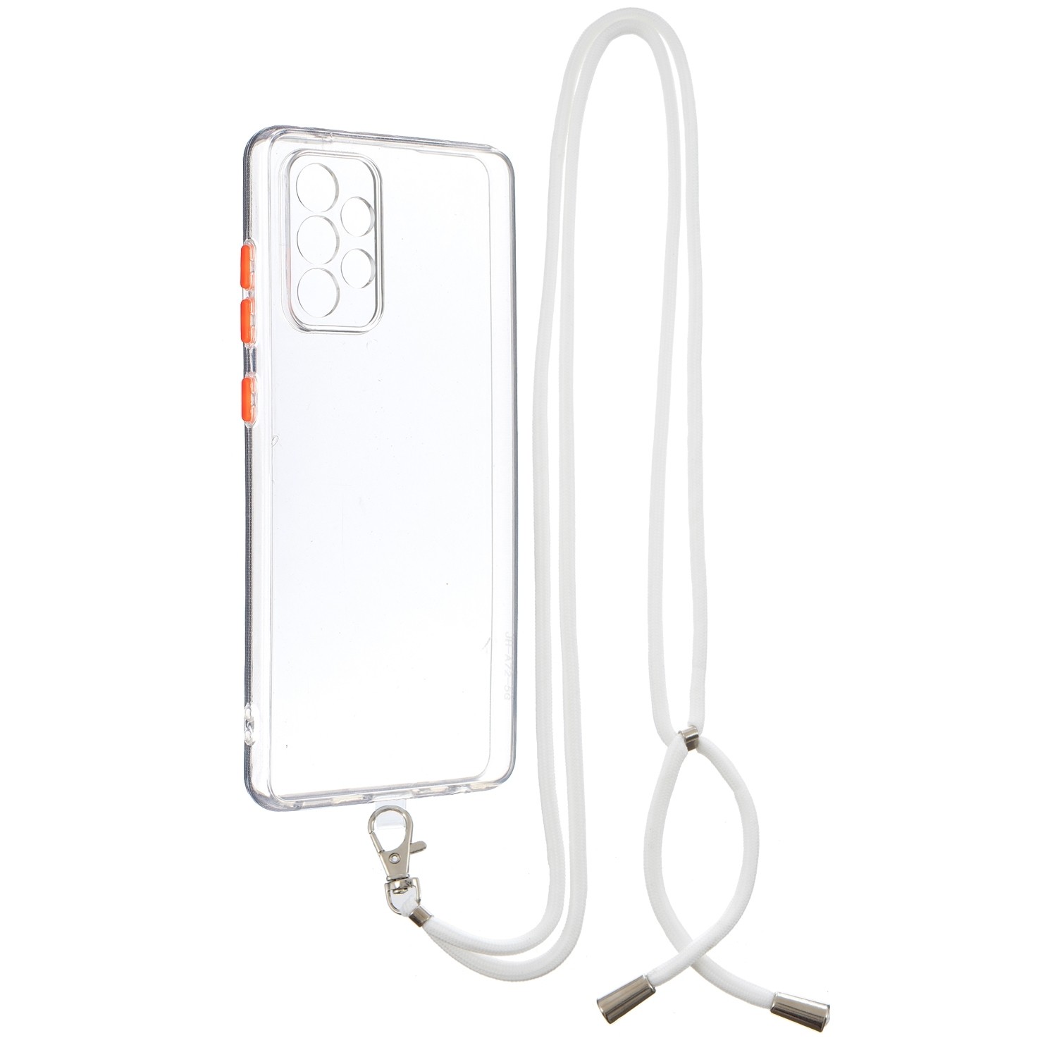 Samsung Galaxy A72 4G / A72 5G Θήκη Διάφανη με Λουράκι Transparent PC+TPU Phone Case with Contrast Color Button & Neck Lanyard