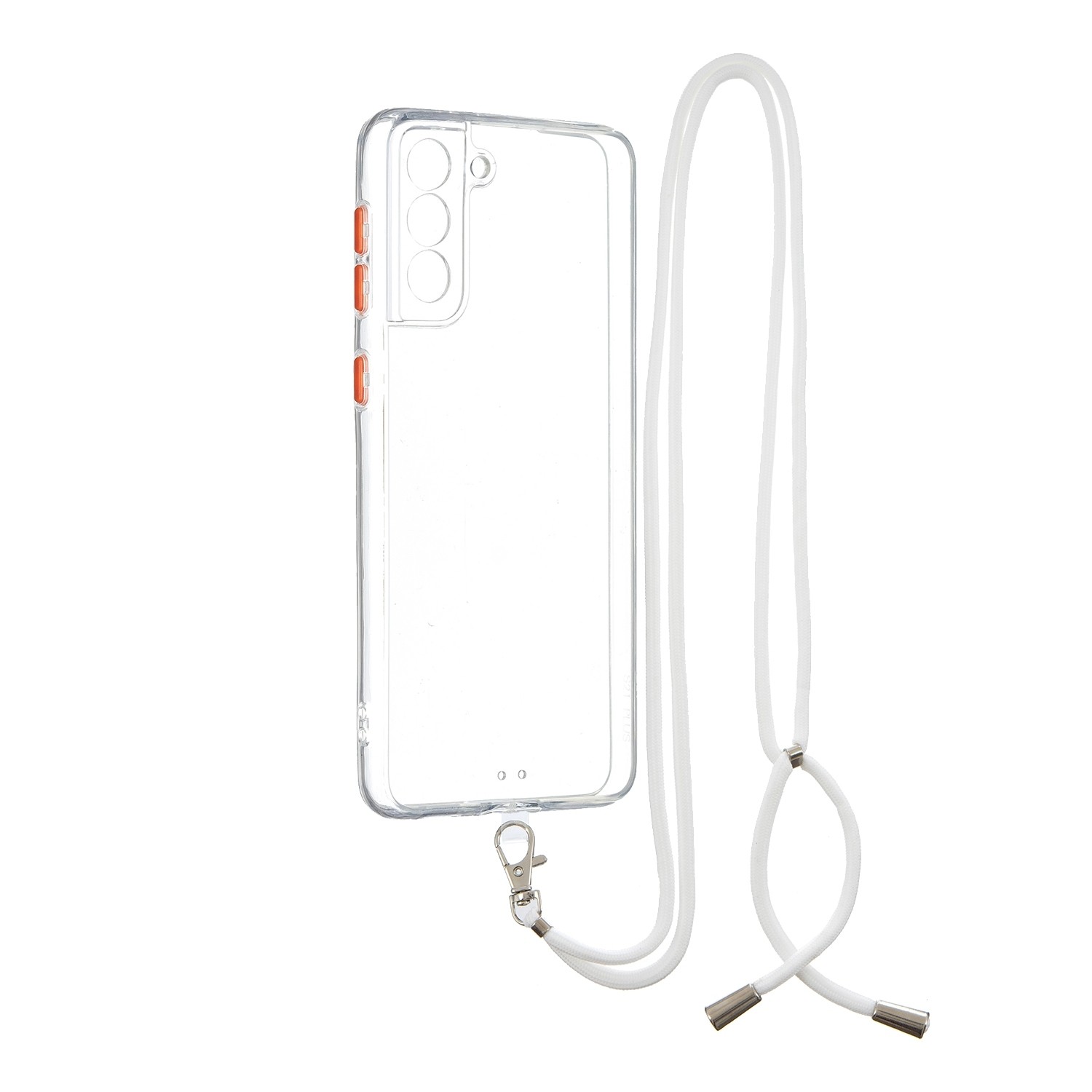 Θήκη Samsung Galaxy S21 Plus 5G Διάφανη με Λουράκι Transparent PC+TPU Phone Case with Contrast Color Button & Neck Lanyard