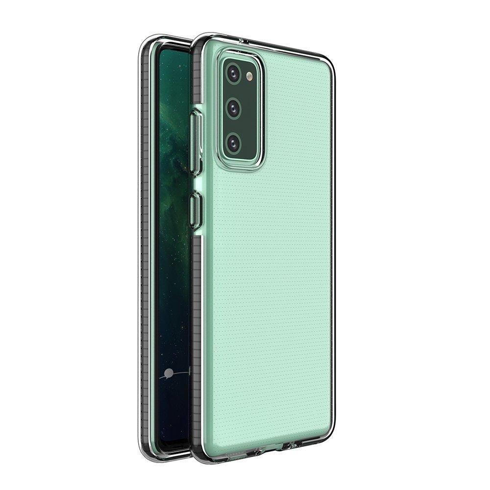 Θήκη Xiaomi Poco F3 / Mi 11i Σιλικόνης Διάφανη - Μαύρη Spring TPU Back Cover Case with Frame Transparent - Black