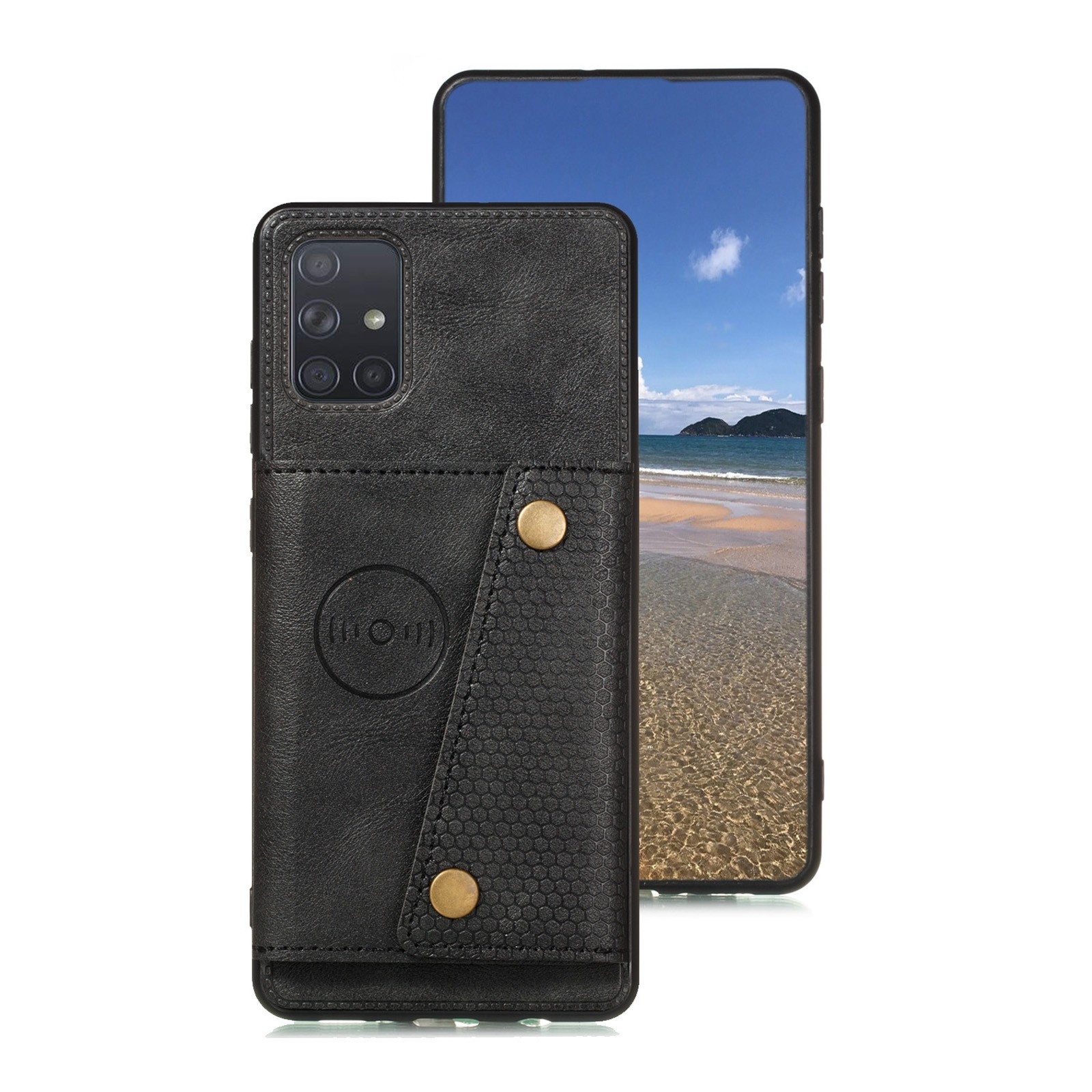 Θήκη Samsung Galaxy A32 5G Μαύρη Double Buckle PU + TPU Shockproof Magnetic Protective Case with Card Slot & Holder Black