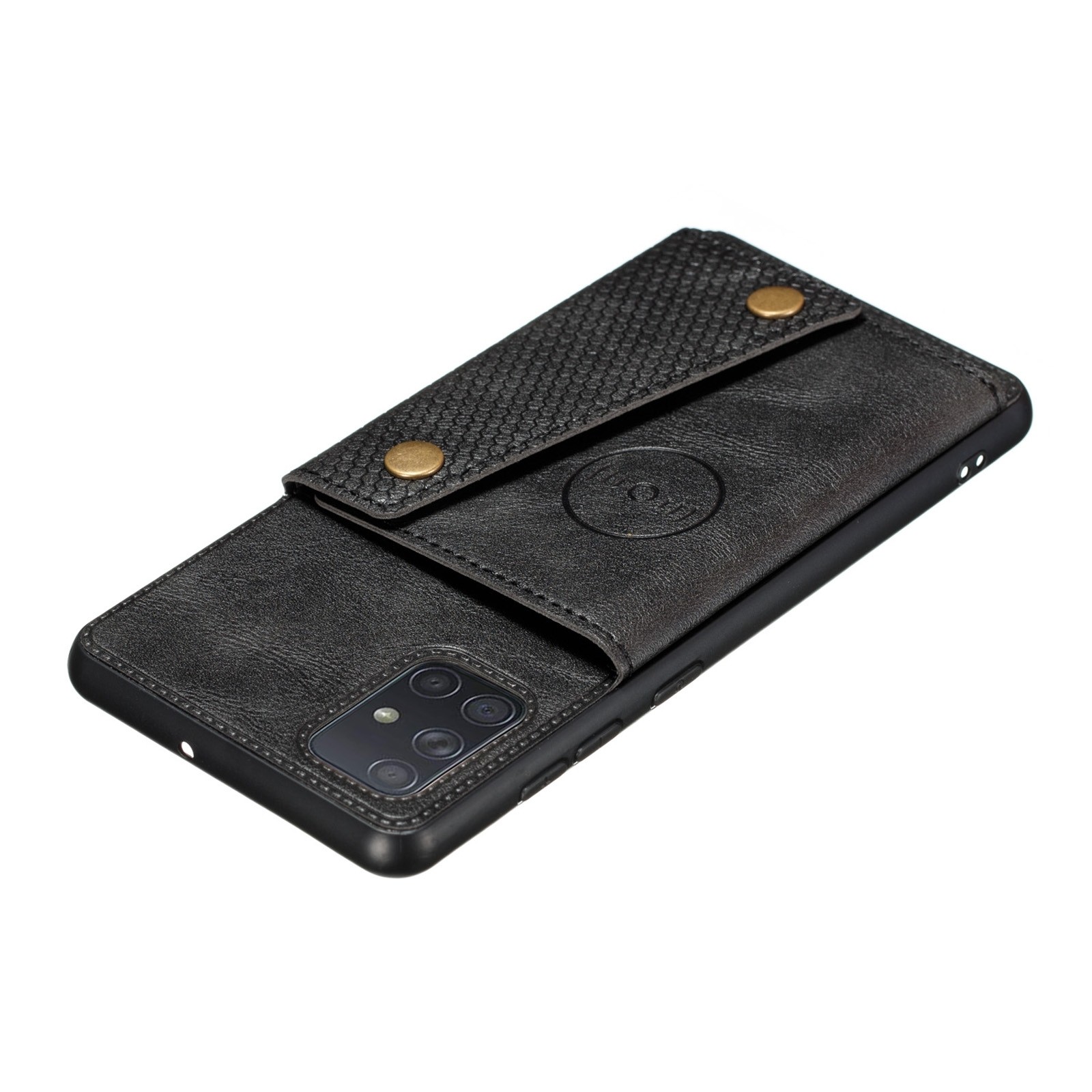 Θήκη Samsung Galaxy A32 5G Μαύρη Double Buckle PU + TPU Shockproof Magnetic Protective Case with Card Slot & Holder Black