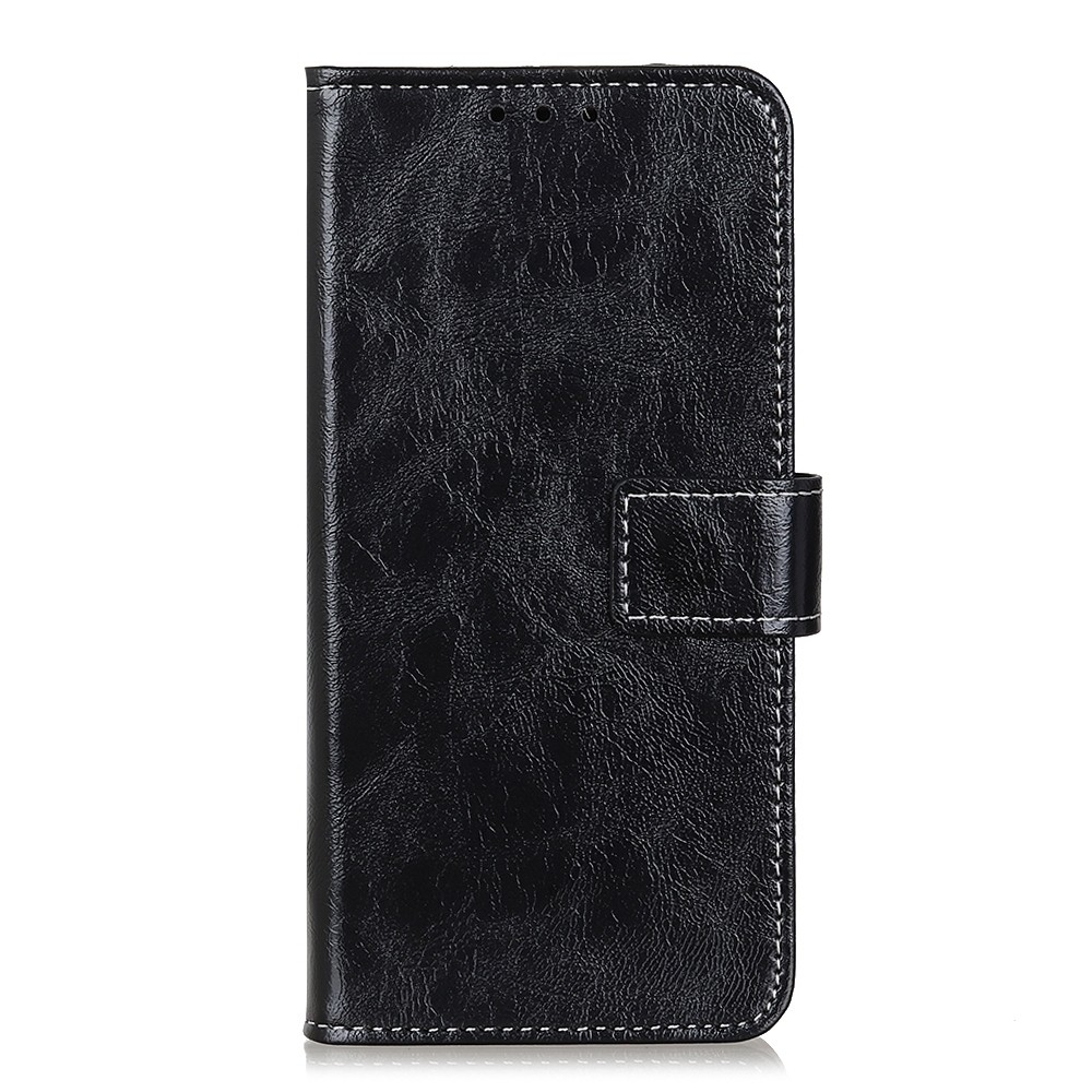 Θήκη Xiaomi Redmi Note 10 4G / Note 10S / Poco M5s Βιβλίο Μαύρο Retro Crazy Horse Texture Horizontal Flip Case Black