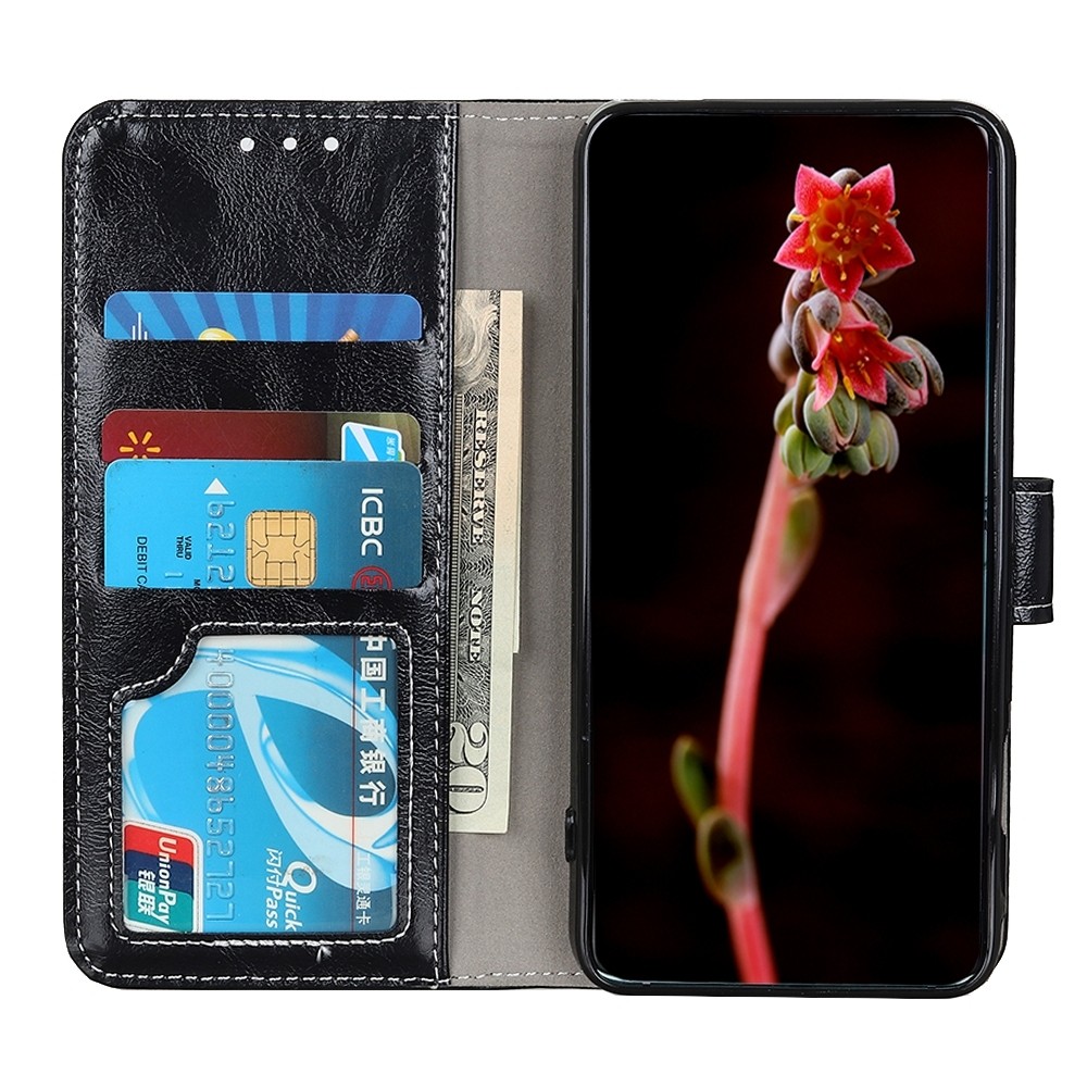 Θήκη Xiaomi Redmi Note 10 4G / Note 10S / Poco M5s Βιβλίο Μαύρο Retro Crazy Horse Texture Horizontal Flip Case Black