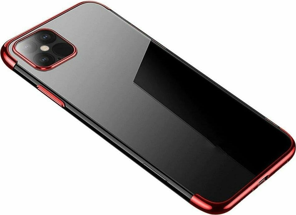 Θήκη Xiaomi Redmi 9T / Xiaomi Poco M3 Σιλικόνης Διάφανη - Κόκκινη Clear Color Case Gel TPU Electroplating Frame Cover Red