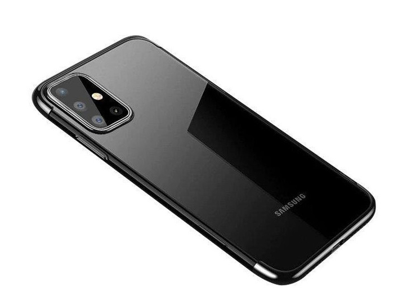 Forcell Samsung Galaxy A72 4G / A72 5G Electroplating Frame Cover Θήκη Σιλικόνης Διάφανη - Black