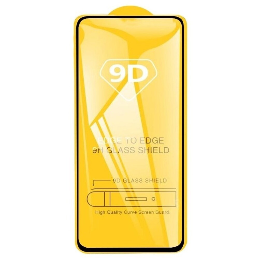 Realme C21 Προστατευτικό Τζαμάκι Μαύρο Full Glue 9D Full Screen Tempered Glass Black
