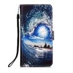 Θήκη Xiaomi Mi 11 Lite 4G / Mi 11 Lite 5G Βιβλίο Κύματα Colored Drawing Pattern Plain Weave Horizontal Flip Case Waves And Sun