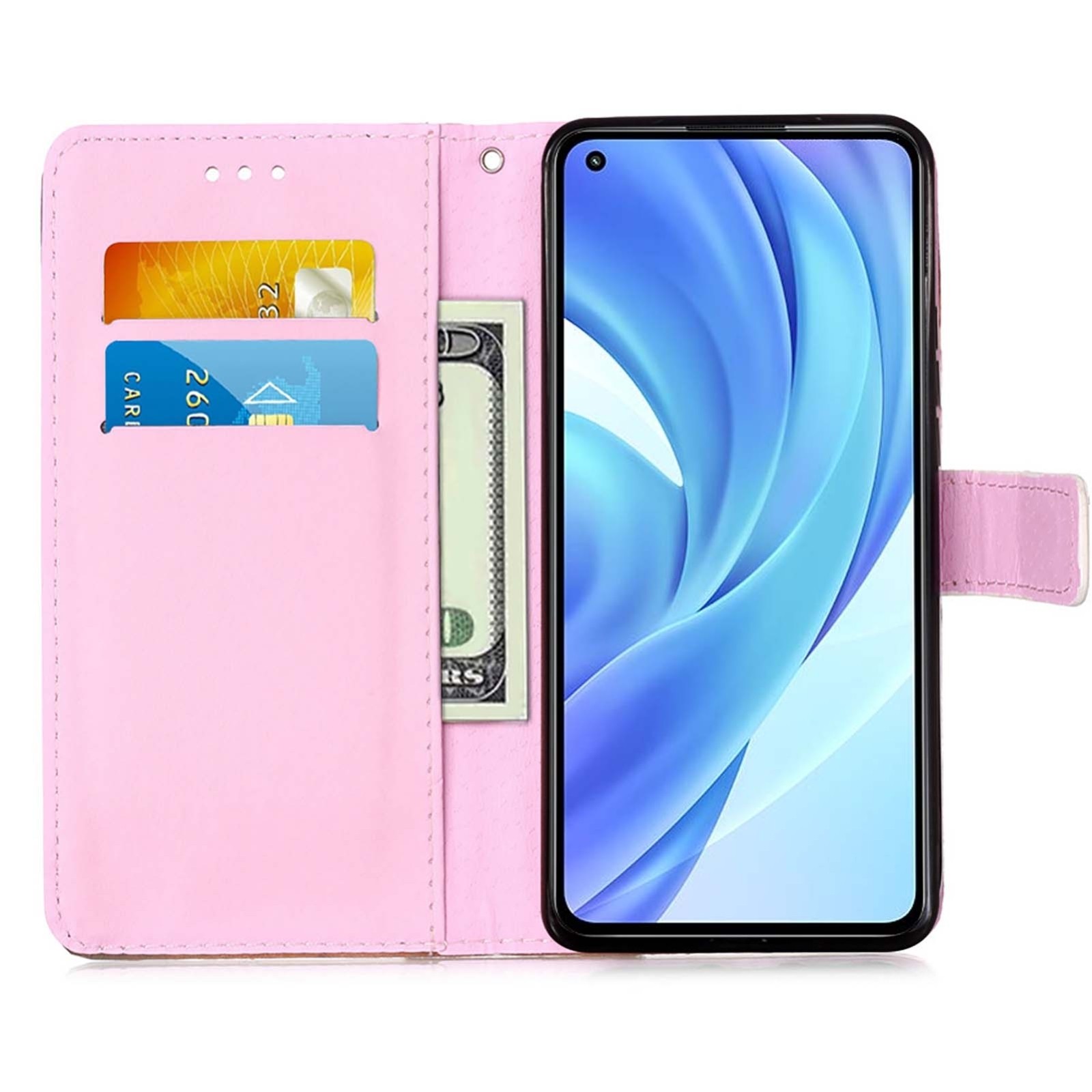Θήκη Xiaomi Mi 11 Lite 4G / Mi 11 Lite 5G Βιβλίο Φιλί Colored Drawing Pattern Plain Weave Horizontal Flip Case Hound Kiss