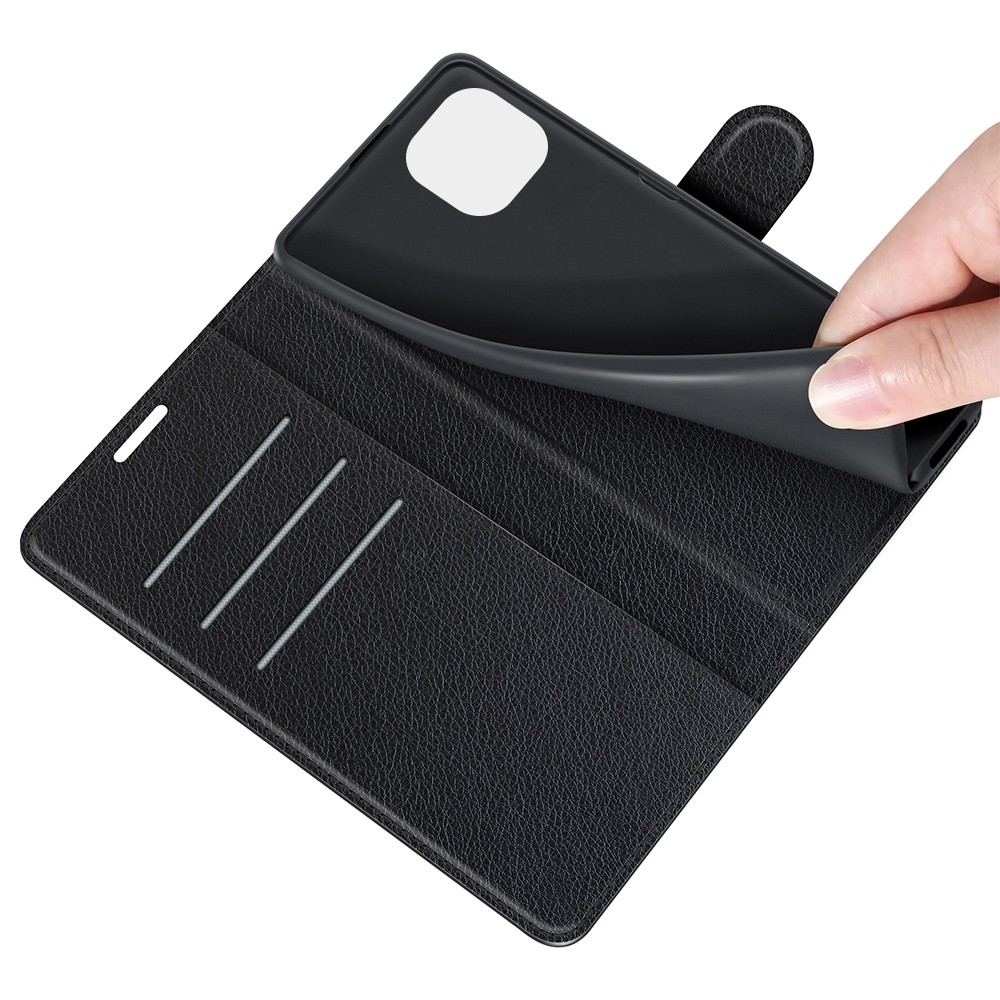 Xiaomi Mi 11 Lite 4G / Mi 11 Lite 5G Θήκη Βιβλίο Μαύρο Litchi Texture Horizontal Flip Leather Case With Holder Black