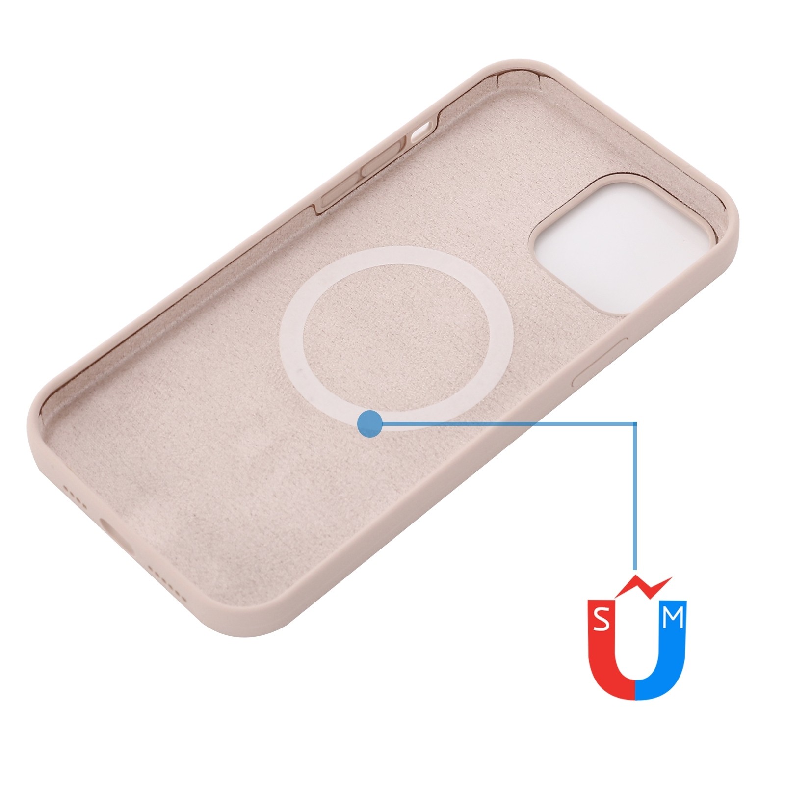 Θήκη iPhone 13 Σιλικόνης Απαλό Ροζ Shockproof Magnetic Magsafe Silicone Case Sand Pink