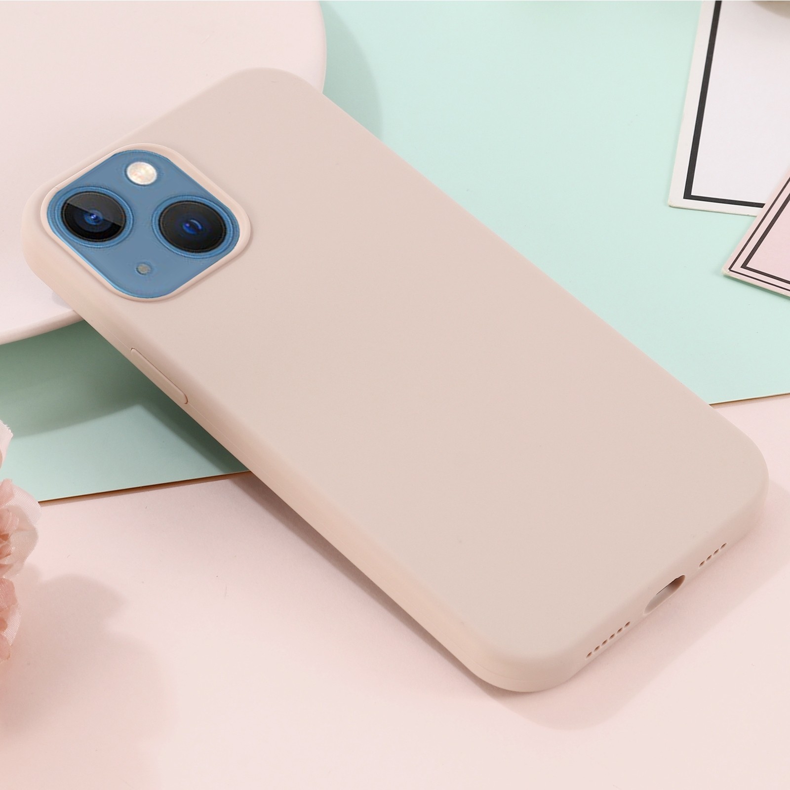 Θήκη iPhone 13 Σιλικόνης Απαλό Ροζ Shockproof Magnetic Magsafe Silicone Case Sand Pink