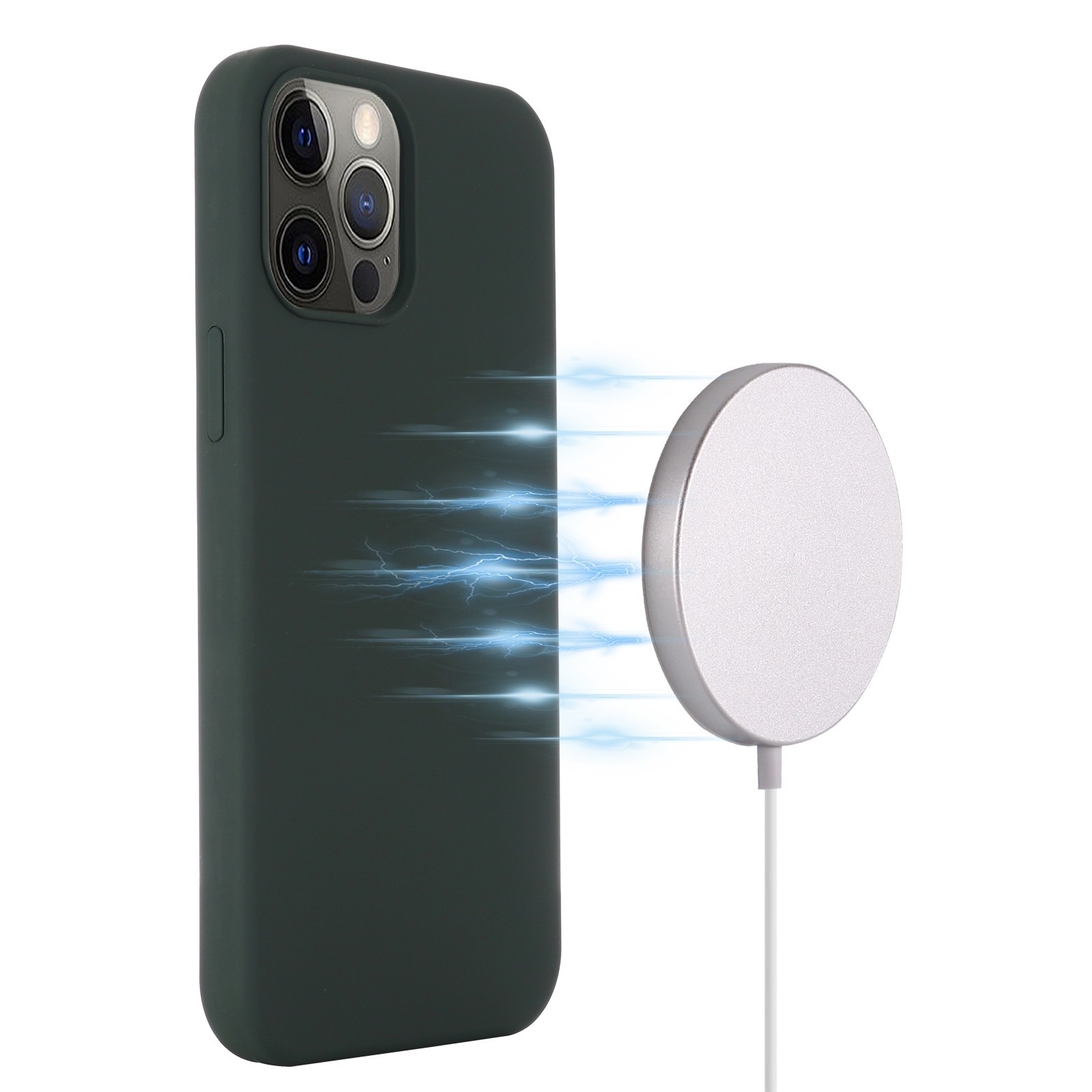 Θήκη iPhone 13 Pro Σιλικόνης Πράσινη Shockproof Magnetic Magsafe Silicone Case Dark Green
