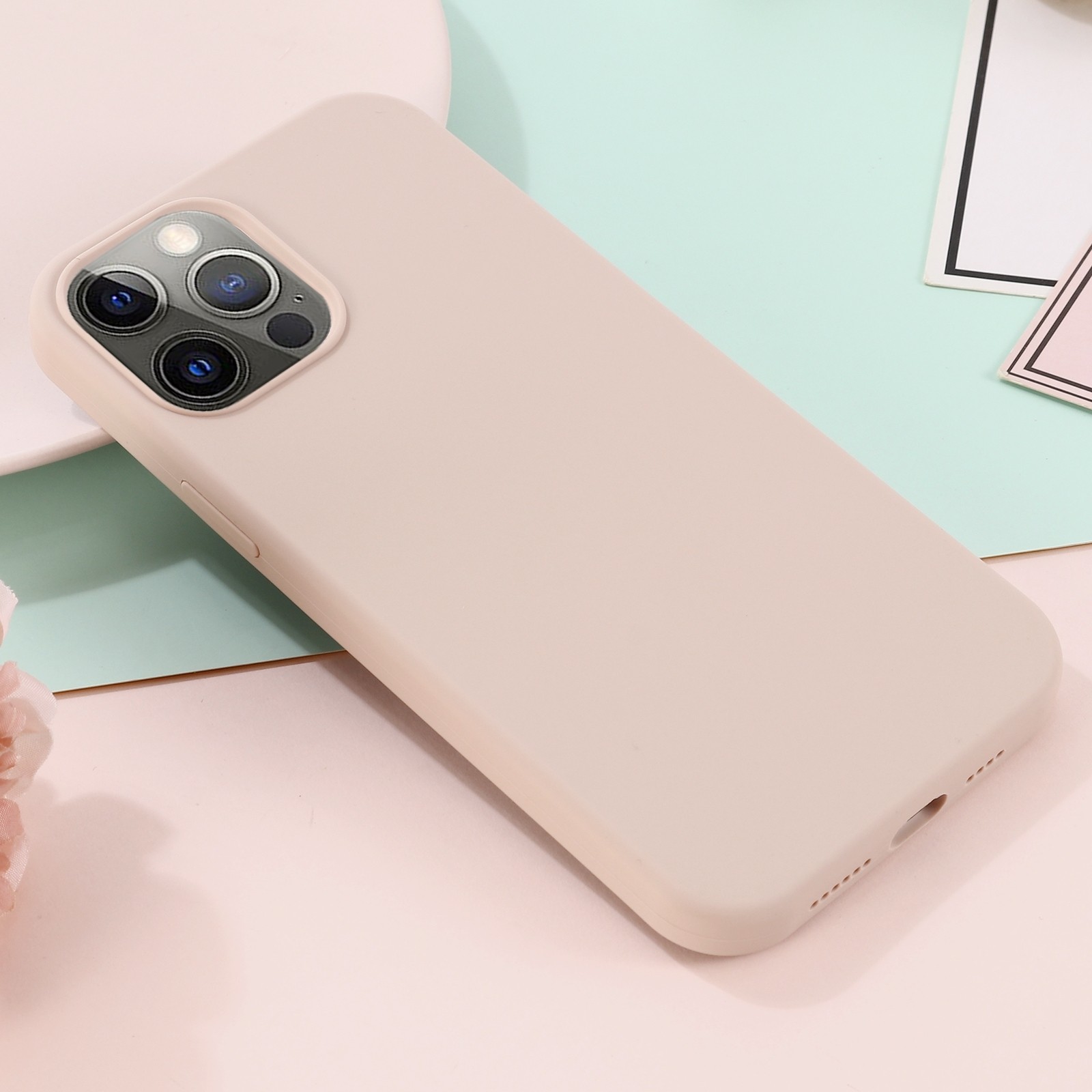 Θήκη iPhone 13 Pro Σιλικόνης Απαλό Ροζ Shockproof Magnetic Magsafe Silicone Case Sand Pink