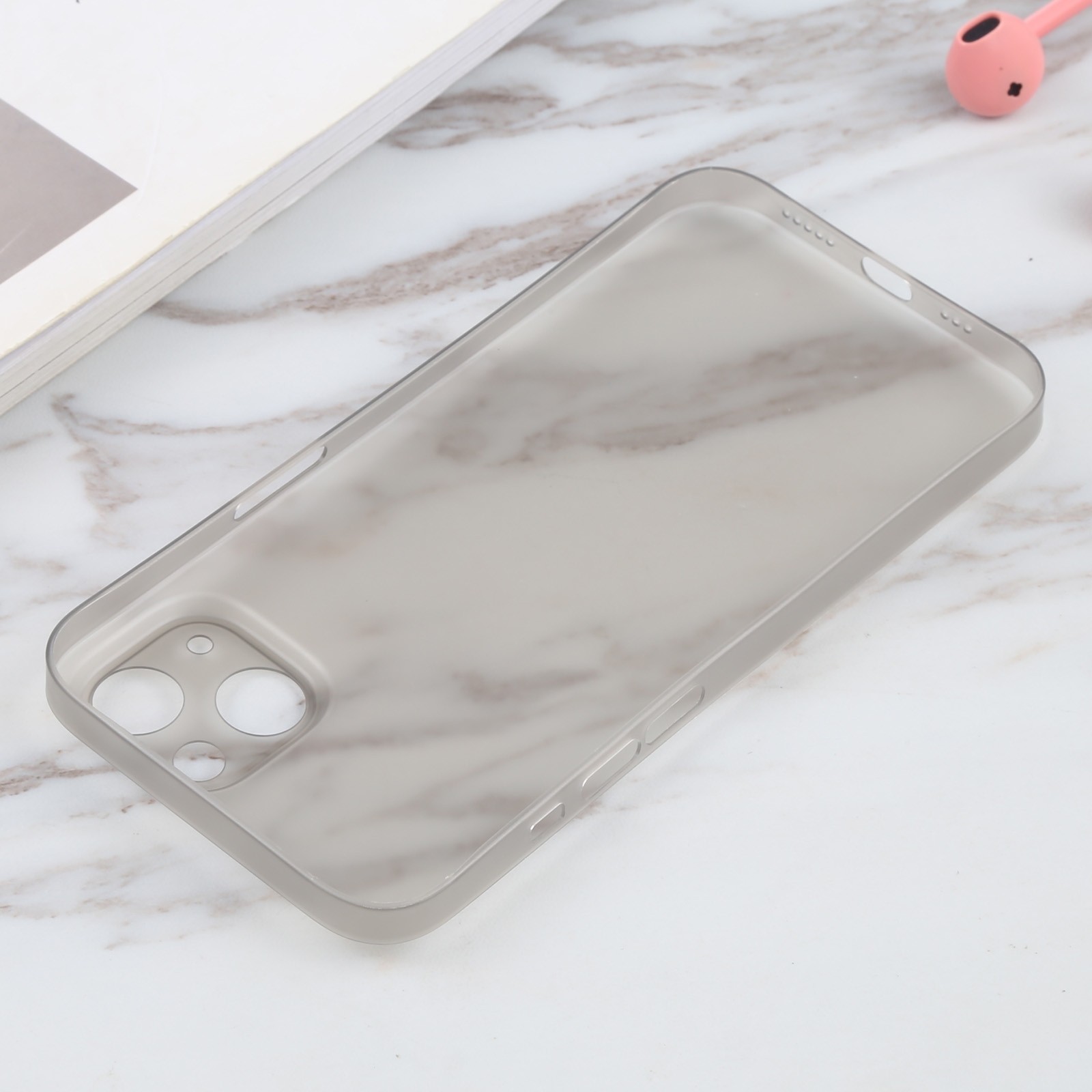 Θήκη iPhone 13 Σιλικόνης Γκρι Silicone Camera Precision Hole Phone Protective Case Grey