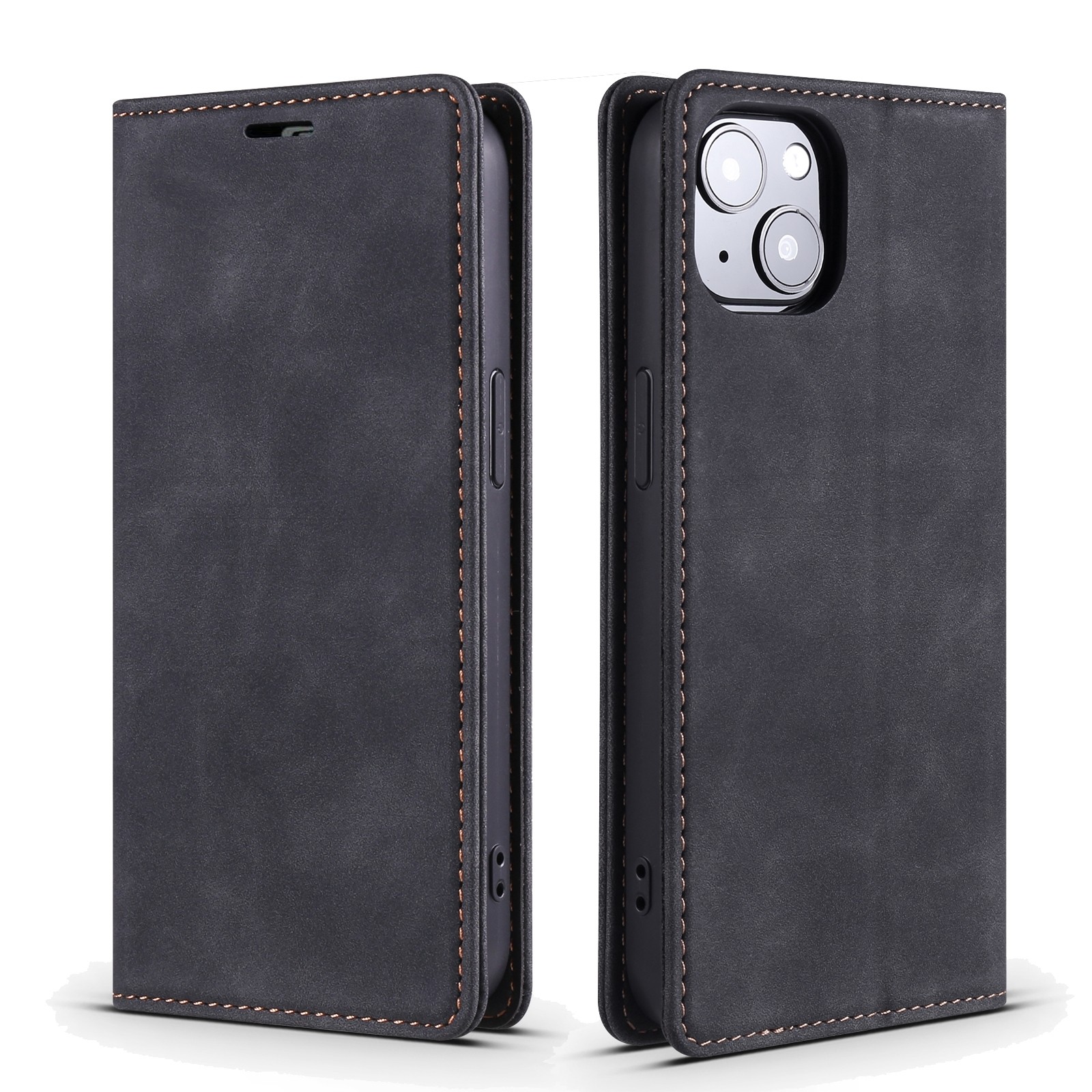 Θήκη iPhone 13 Βιβλίο Μαύρο Skin Feel Dream Series Horizontal Flip Leather Case with Card Slots Black