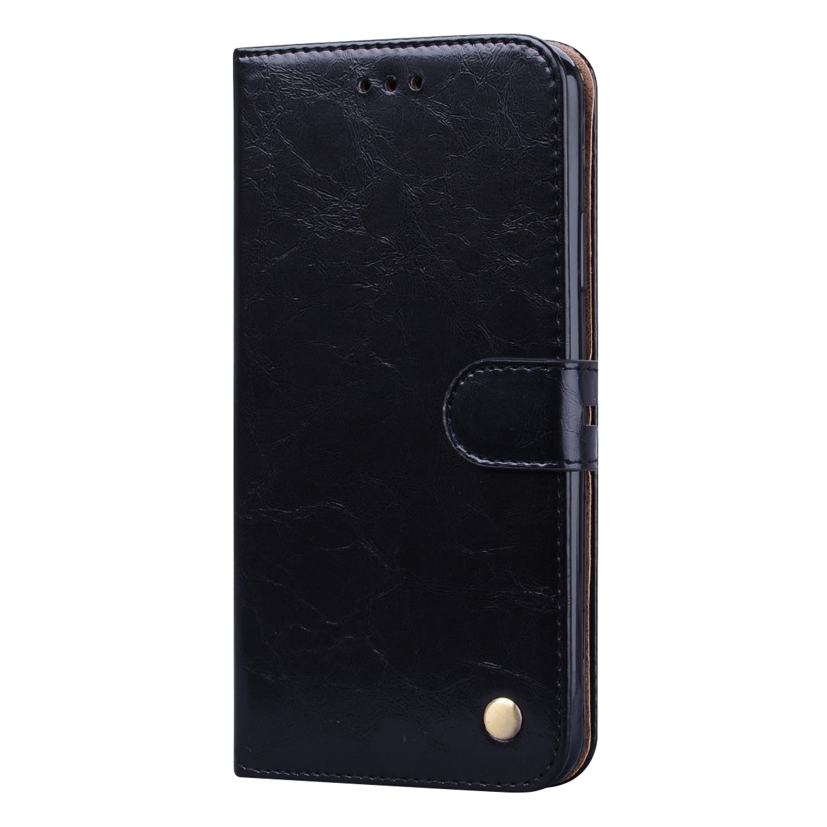 Θήκη iPhone 13 Βιβλίο Μαύρο Business Style Oil Wax Texture Horizontal Flip Case Black