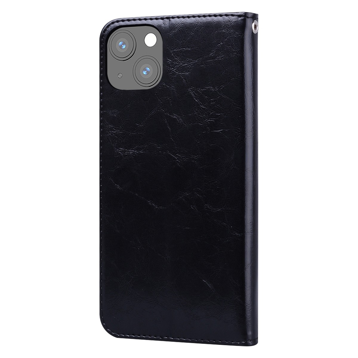 Θήκη iPhone 13 Βιβλίο Μαύρο Business Style Oil Wax Texture Horizontal Flip Case Black