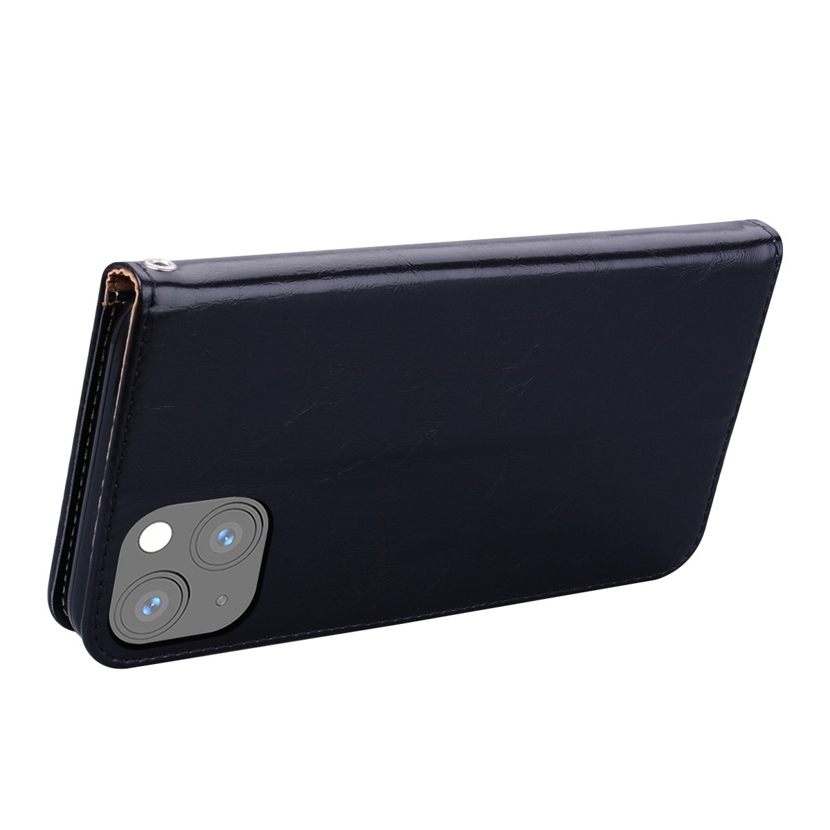 Θήκη iPhone 13 Βιβλίο Μαύρο Business Style Oil Wax Texture Horizontal Flip Case Black