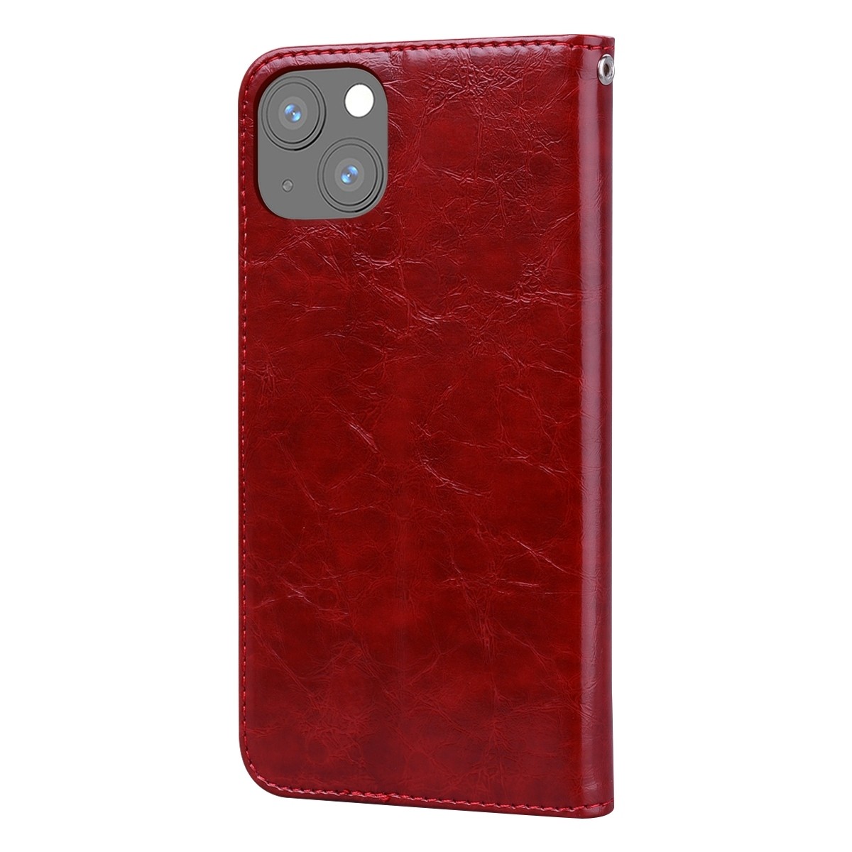 Θήκη iPhone 13 Βιβλίο Κόκκινο Business Style Oil Wax Texture Horizontal Flip Case Red