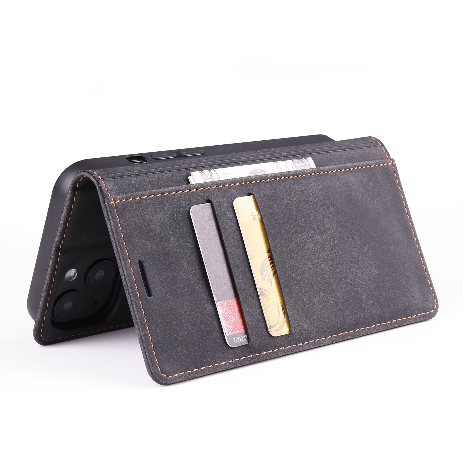 Θήκη iPhone 13 Pro Max Βιβλίο Μαύρο Skin Feel Dream Series Horizontal Flip Leather Case with Card Slots Black