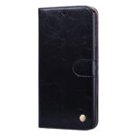 Θήκη iPhone 13 Pro Βιβλίο Μαύρο Business Style Oil Wax Texture Horizontal Flip Case Black