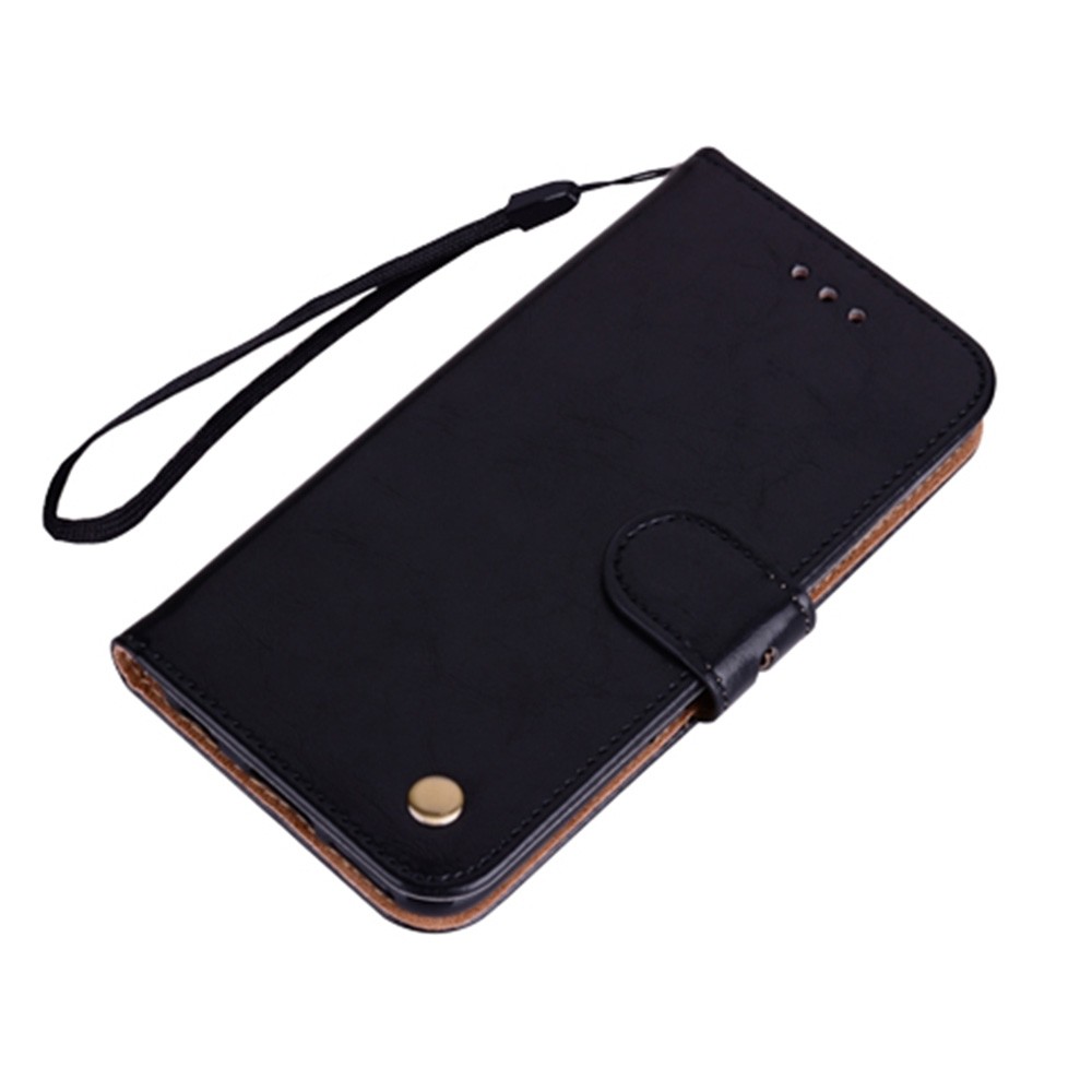 Θήκη iPhone 13 Pro Βιβλίο Μαύρο Business Style Oil Wax Texture Horizontal Flip Case Black