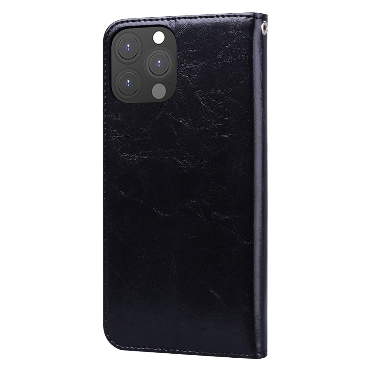 Θήκη iPhone 13 Pro Max Βιβλίο Μαύρο Business Style Oil Wax Texture Horizontal Flip Case Black