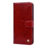 Θήκη iPhone 13 mini Βιβλίο Κόκκινο Business Style Oil Wax Texture Horizontal Flip Case Red
