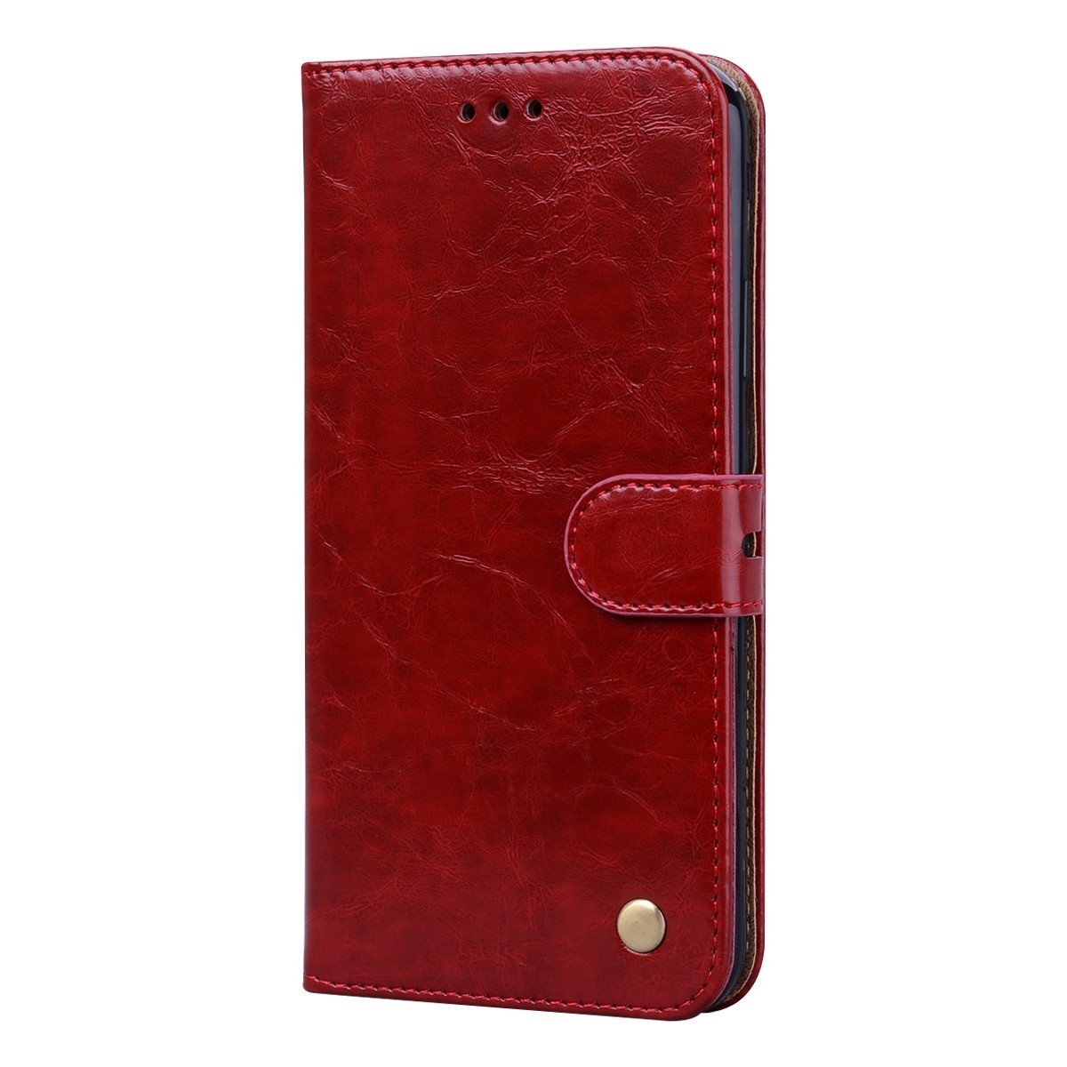 Θήκη iPhone 13 Pro Βιβλίο Κόκκινο Business Style Oil Wax Texture Horizontal Flip Case Red