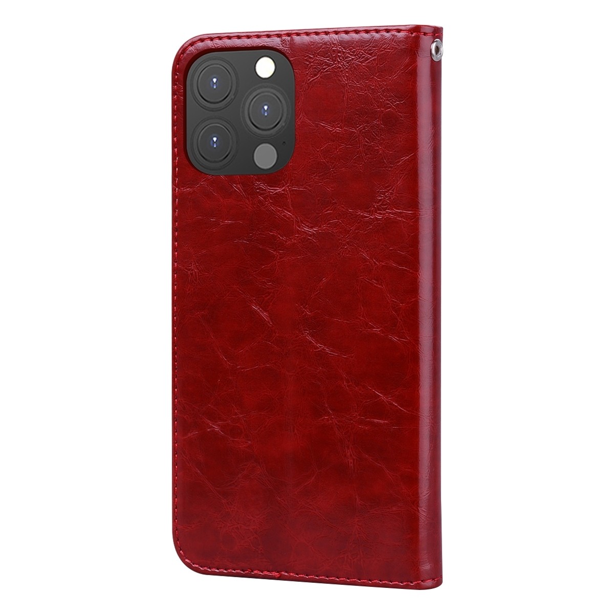 Θήκη iPhone 13 Pro Max Βιβλίο Κόκκινο Business Style Oil Wax Texture Horizontal Flip Case Red