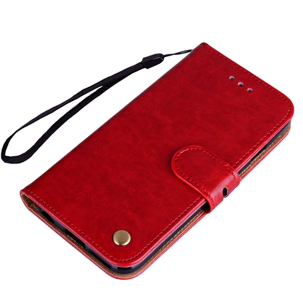 Θήκη iPhone 13 Pro Max Βιβλίο Κόκκινο Business Style Oil Wax Texture Horizontal Flip Case Red