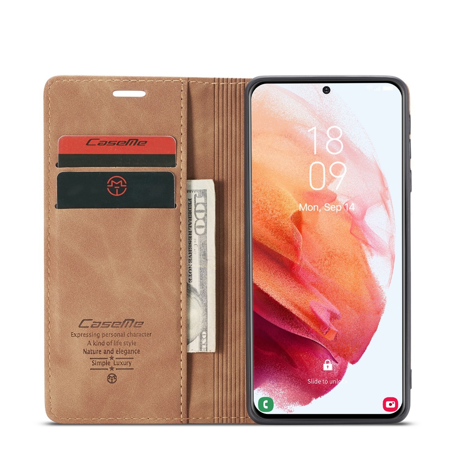 Θήκη Samsung Galaxy S21 5G Βιβλίο Καφέ CaseMe 013 Multifunctional Horizontal Flip Case Brown