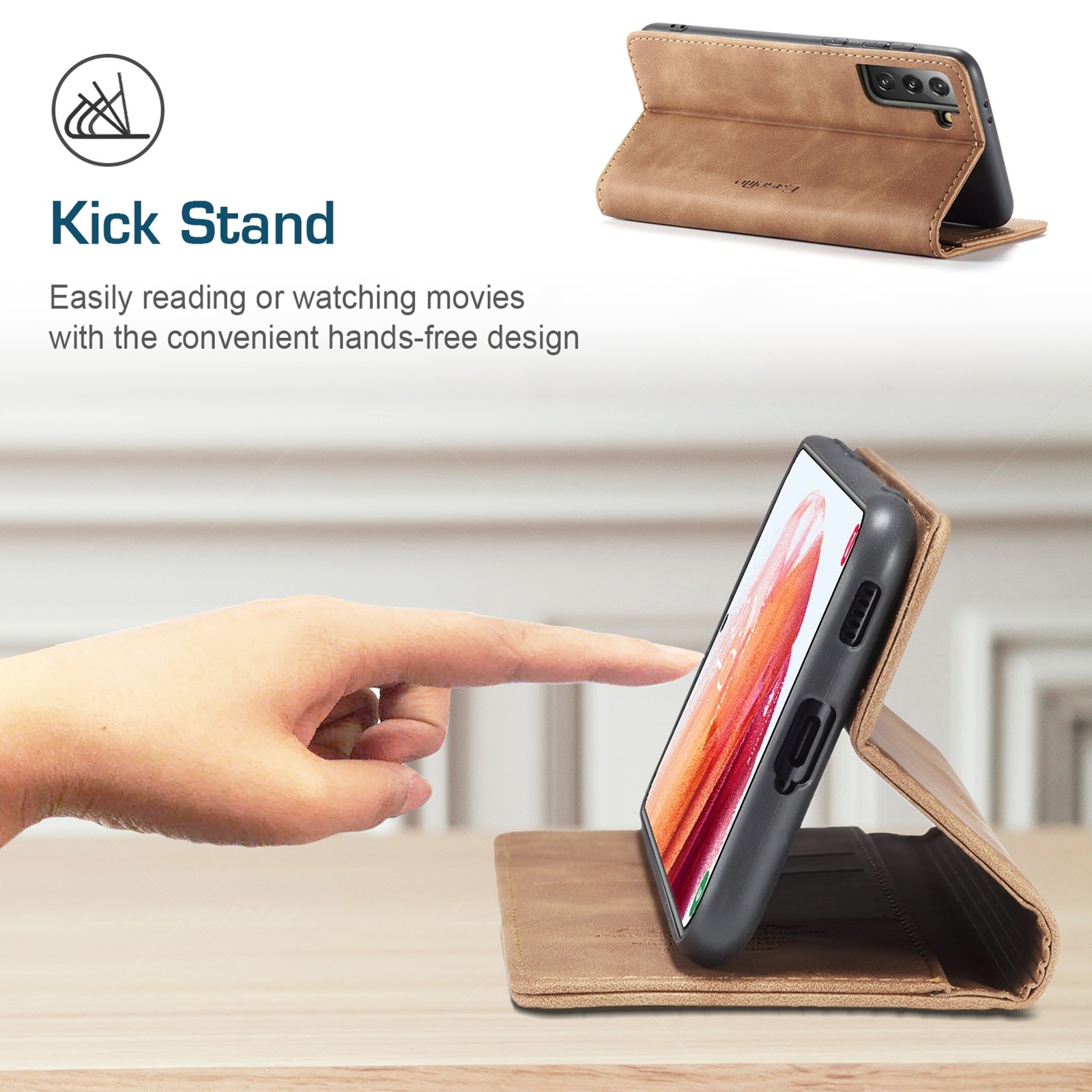 Θήκη Samsung Galaxy S21 5G Βιβλίο Καφέ CaseMe 013 Multifunctional Horizontal Flip Case Brown
