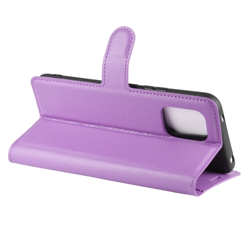 Xiaomi Xiaomi Mi 10 Lite 5G Θήκη Βιβλίο Μωβ Litchi Texture Horizontal Flip Leather Case With Holder & Card Slots Purple