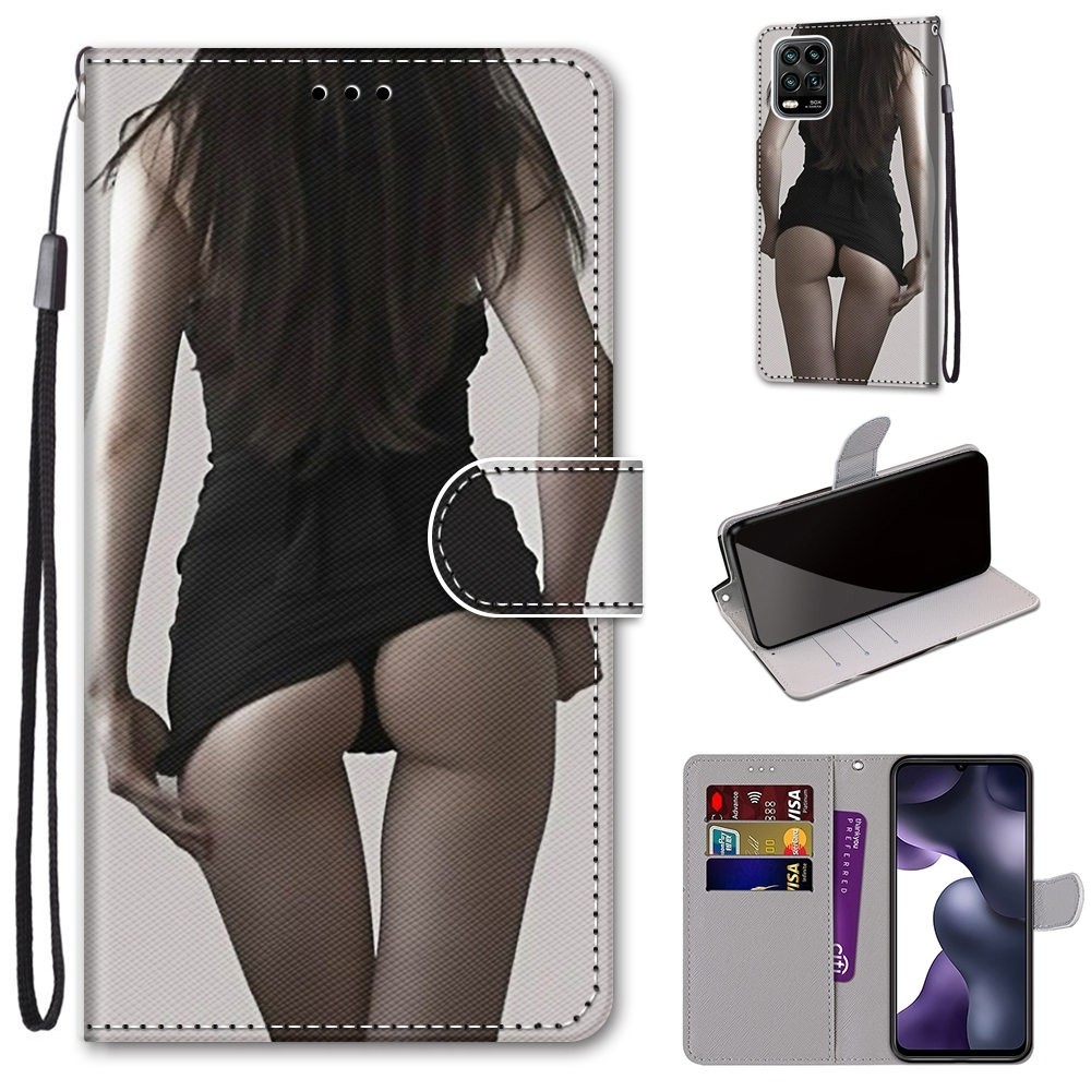 Θήκη Xiaomi Mi 10 Lite 5G Βιβλίο Coloured Drawing Cross Texture Horizontal Flip Case Upskirt