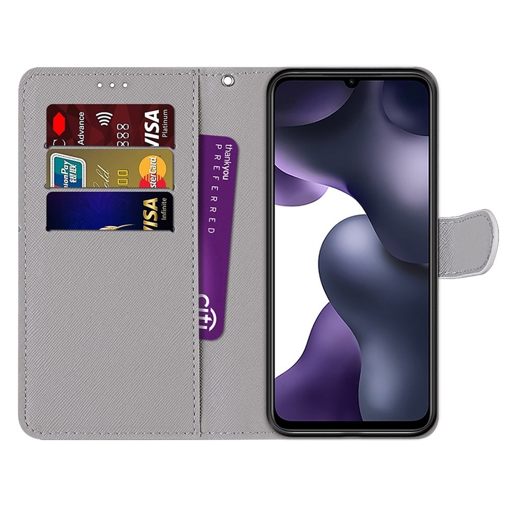 Θήκη Xiaomi Mi 10 Lite 5G Βιβλίο Coloured Drawing Cross Texture Horizontal Flip Case Big Cat Holding Kitten