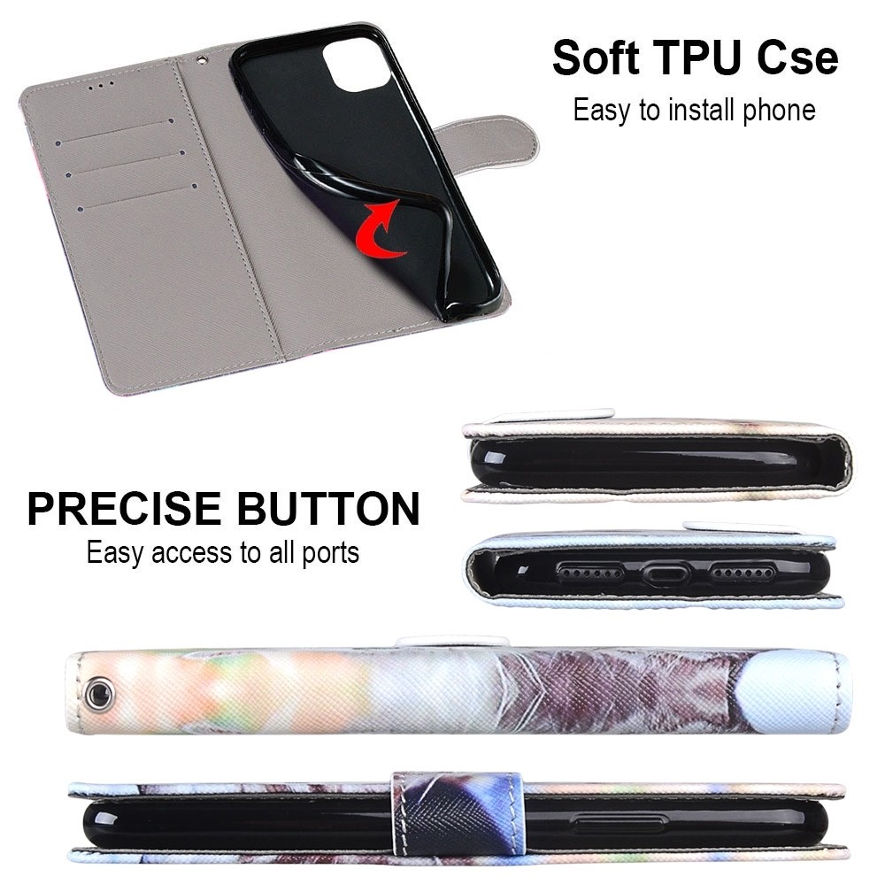 Θήκη Xiaomi Mi 10 Lite 5G Βιβλίο Coloured Drawing Cross Texture Horizontal Flip Case Big Cat Holding Kitten