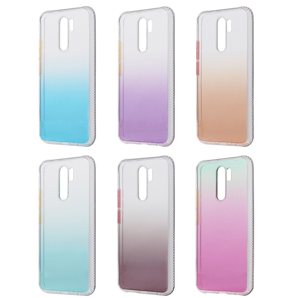 Θήκη Xiaomi Redmi 9 Σιλικόνης Μωβ Gradient Shockproof TPU Case with Detachable Buttons Purple