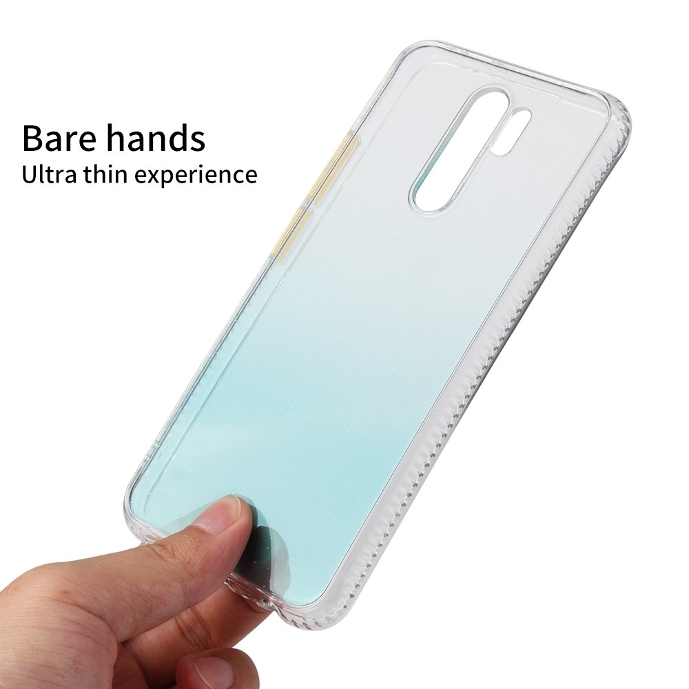 Θήκη Xiaomi Redmi 9 Σιλικόνης Μπλε Gradient Shockproof TPU Case with Detachable Buttons Blue