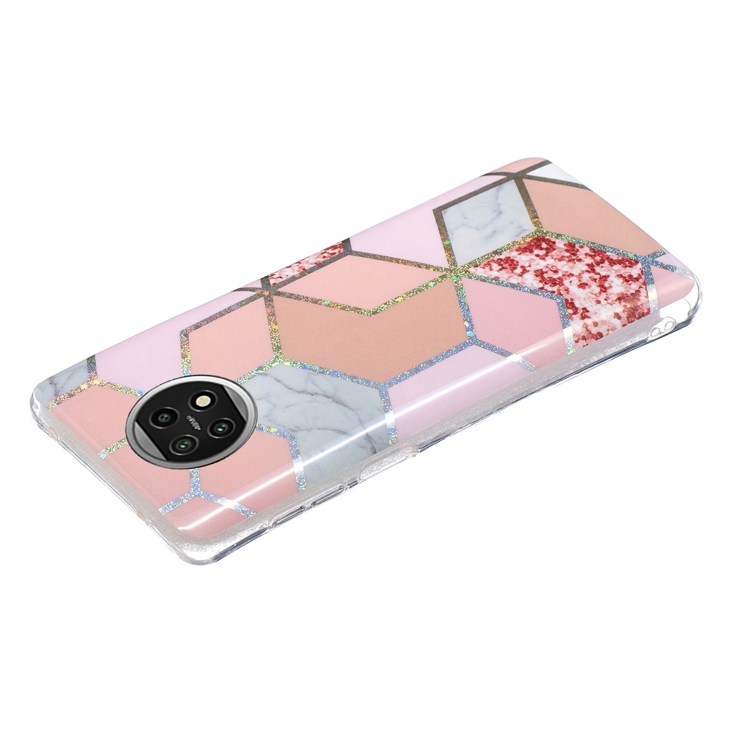 Θήκη Xiaomi Redmi Note 9T Σιλικόνης Ρόμβους Electroplating TPU Protective Case Pink Pink Rhombus