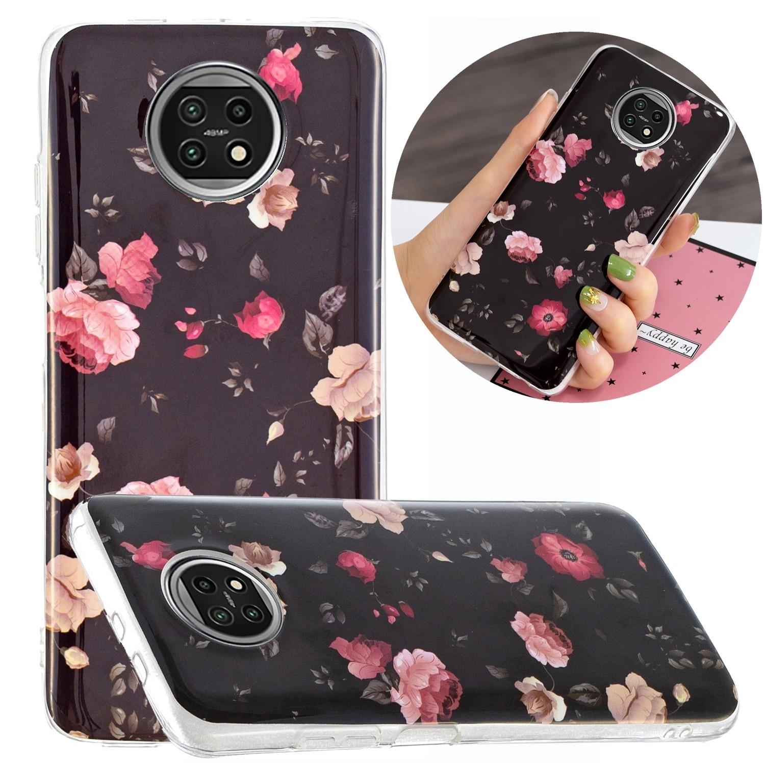 Θήκη Xiaomi Redmi Note 9T Σιλικόνης Τριαντάφυλλα Luminous TPU Soft Protective Case Rose