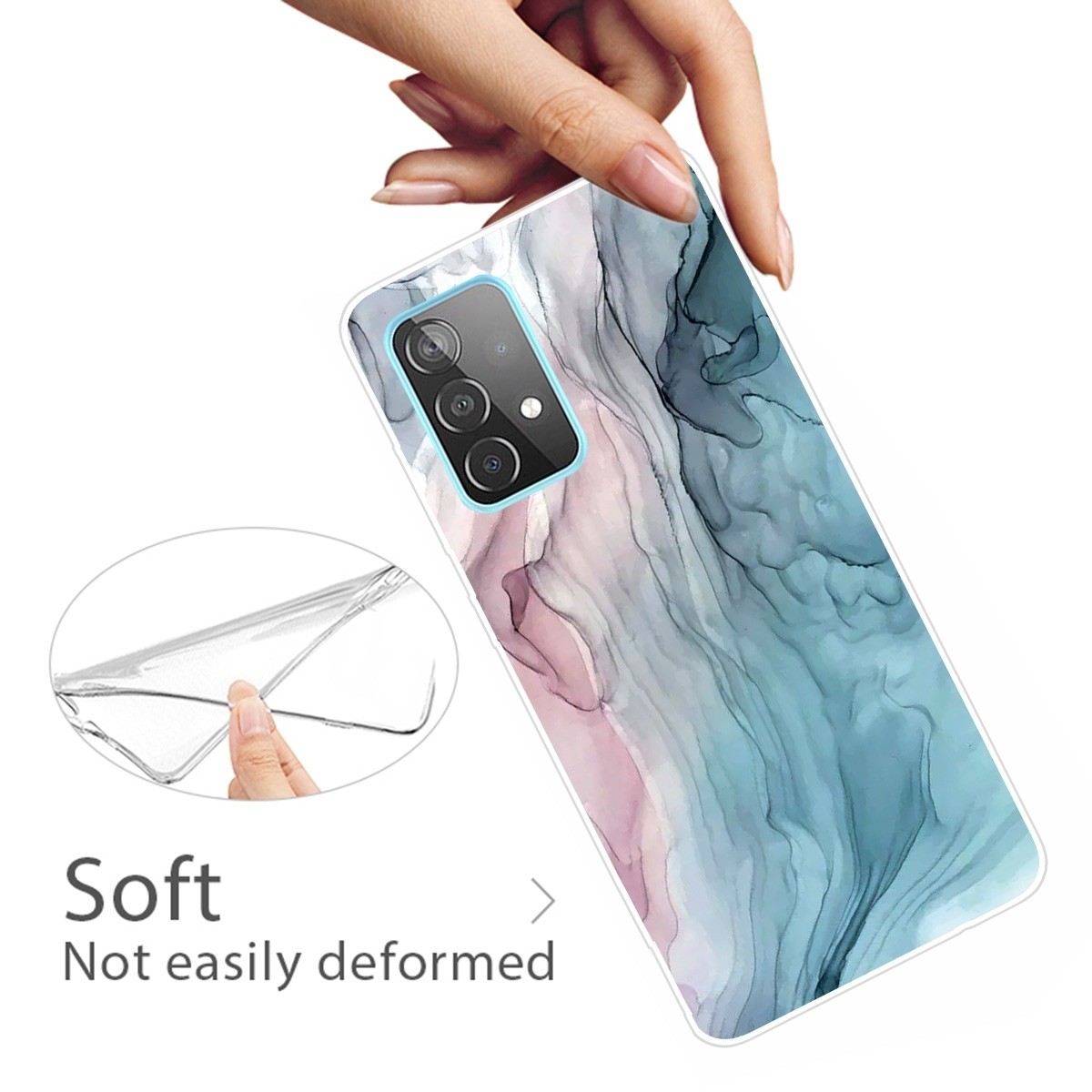 Θήκη Samsung Galaxy A32 4G Σιλικόνης Μάρμαρο Frosted Fashion Marble Shockproof TPU Protective Case Black